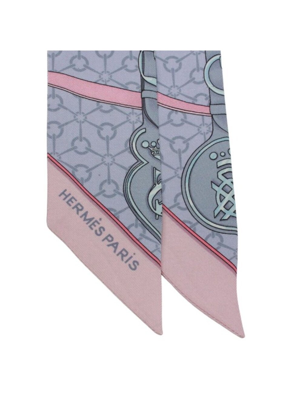 Hermes Twilly la Promenade du Matin Morning Walk Silk Purple Pink Blue Scarf - Picture 3 of 8